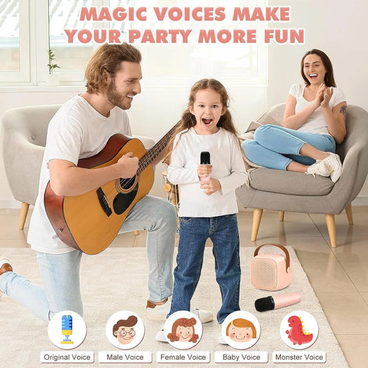 💝Geschenkidee Heißer Verkauf🔥Mini Karaoke Maschine für Kinder mit drahtlosen Bluetooth Mikrofonen