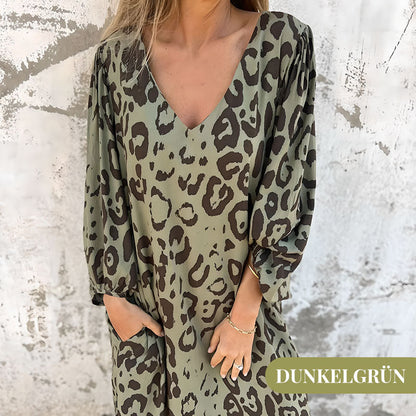 🎁Heißer Verkauf 49% OFF⏳Schickes Kleid mit Safari-Leopardenmuster