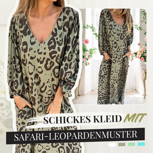 🎁Heißer Verkauf 49% OFF⏳Schickes Kleid mit Safari-Leopardenmuster