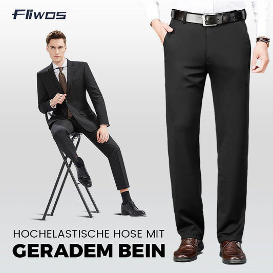 Hohe Stretch-Hose mit geradem Bein